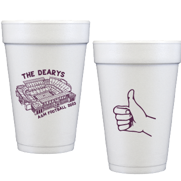 a&m stadium sketch | styrofoam cups