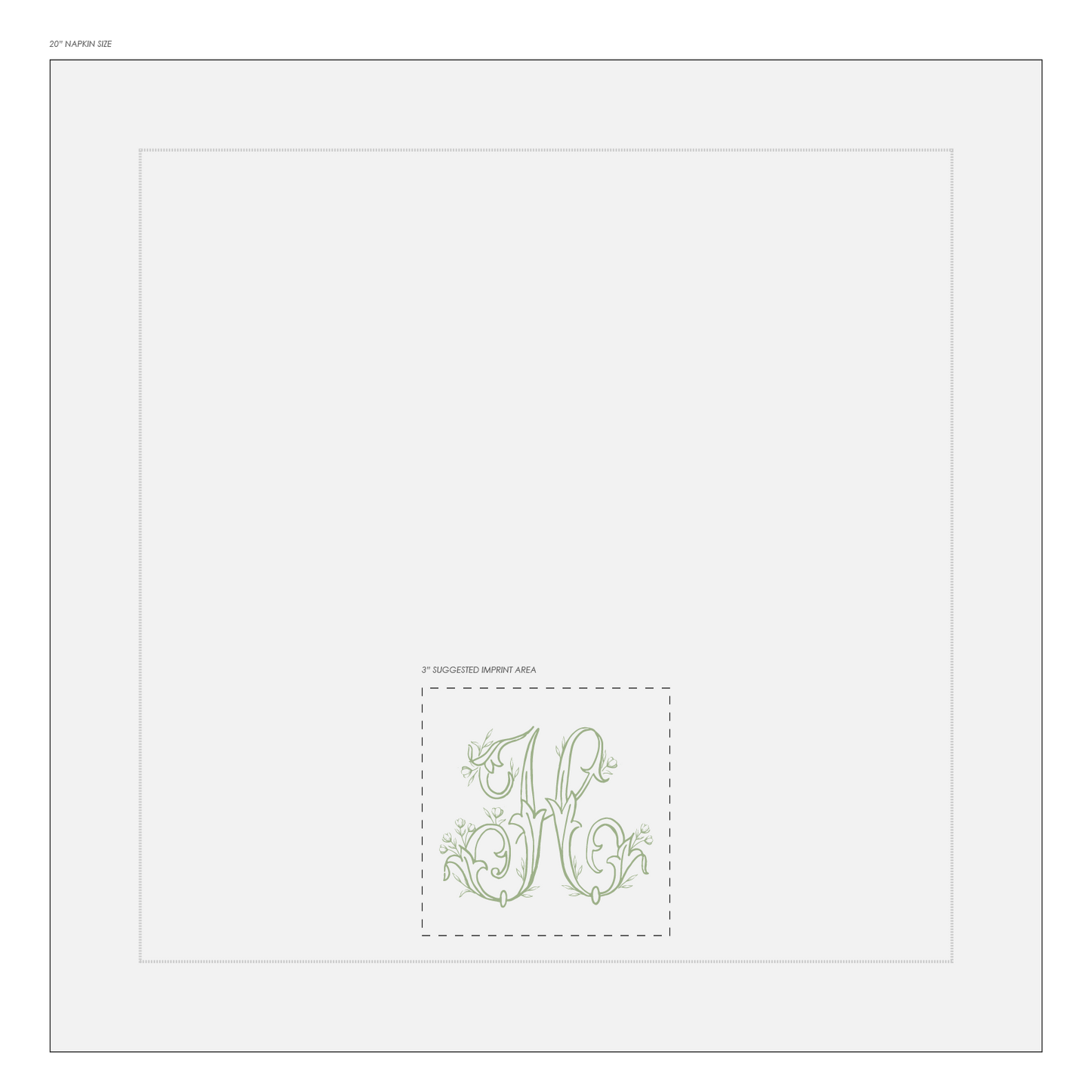 embroidered hemstitch dinner napkins | custom design