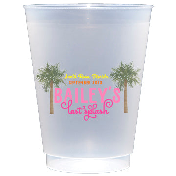 Personalized palm tree watercolor | Frosted Flex Cup