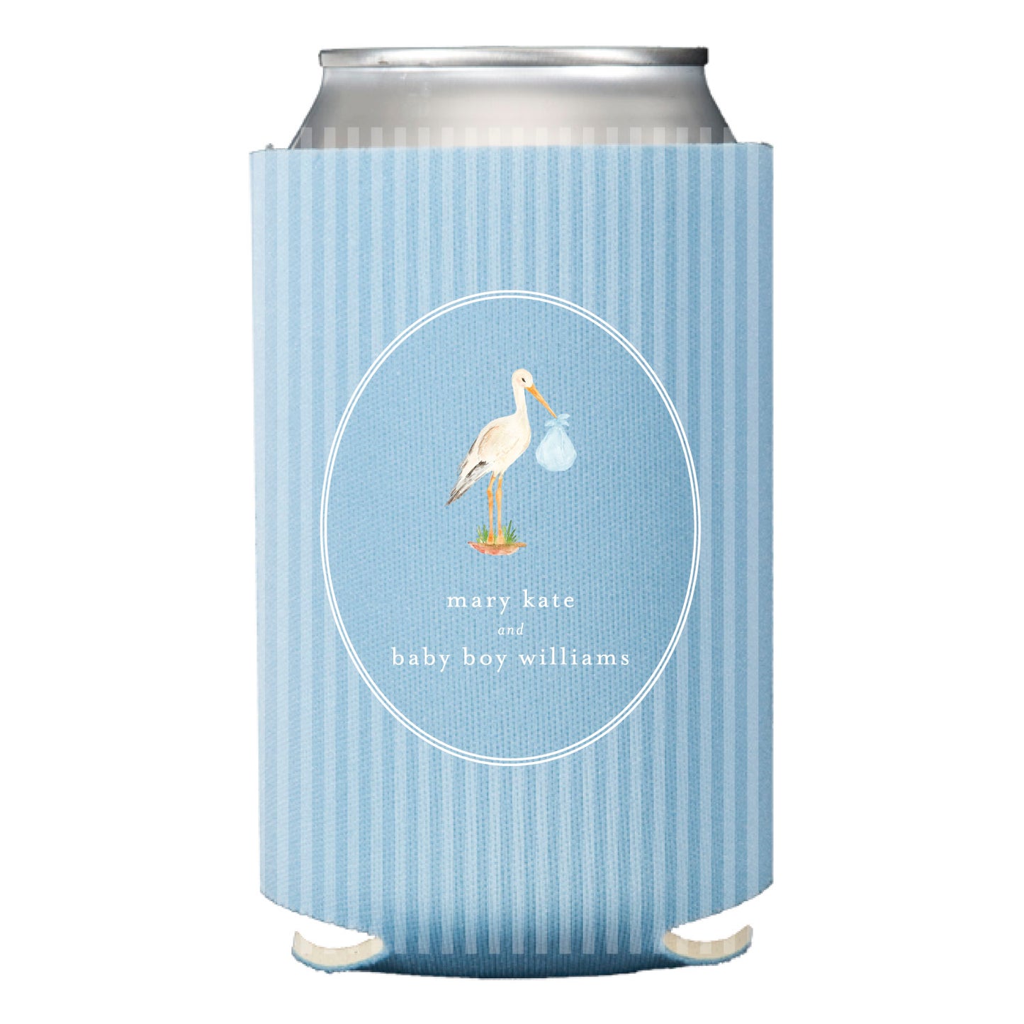 baby boy stork | can cooler