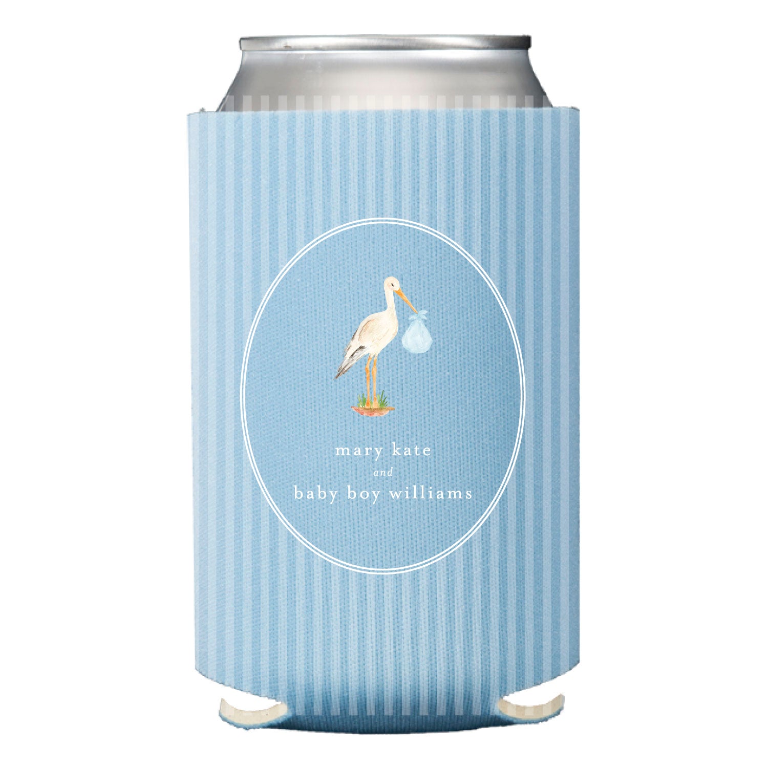baby boy stork | can cooler