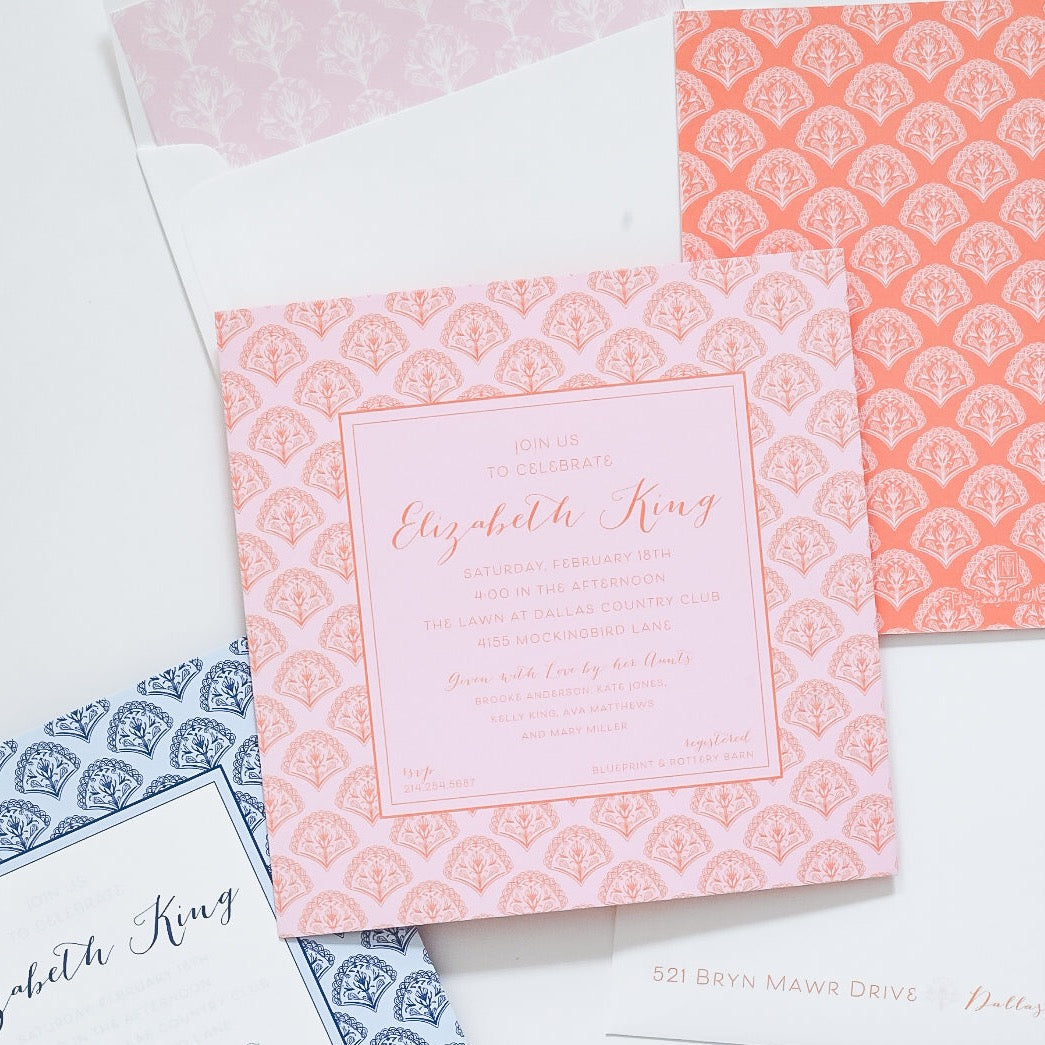 blockprint coral | invitation