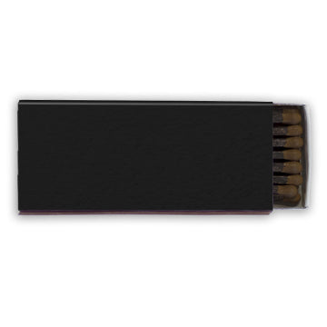 customizable black matchbox with black matches