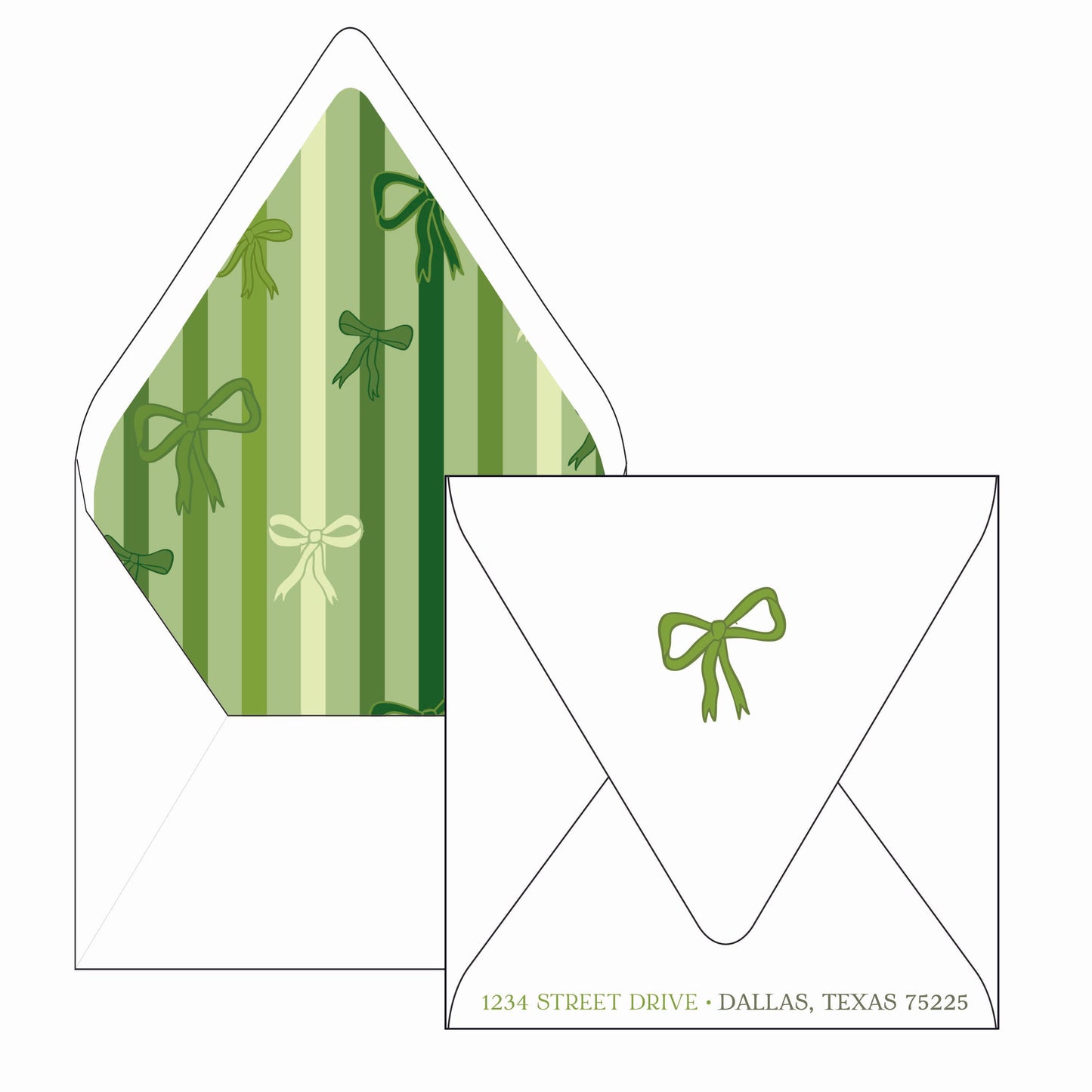 colorful christmas bow | holiday card | digital printed | die-cut shape