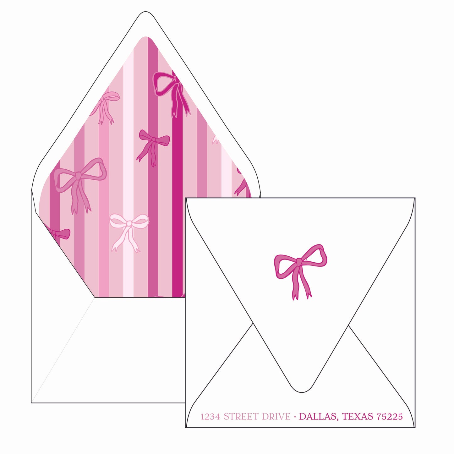 colorful christmas bow | holiday card | digital printed | die-cut shape