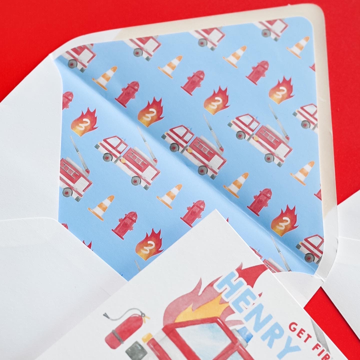 firetruck party | invitation