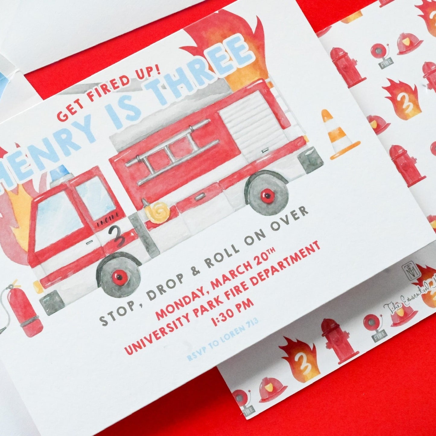 firetruck party | invitation