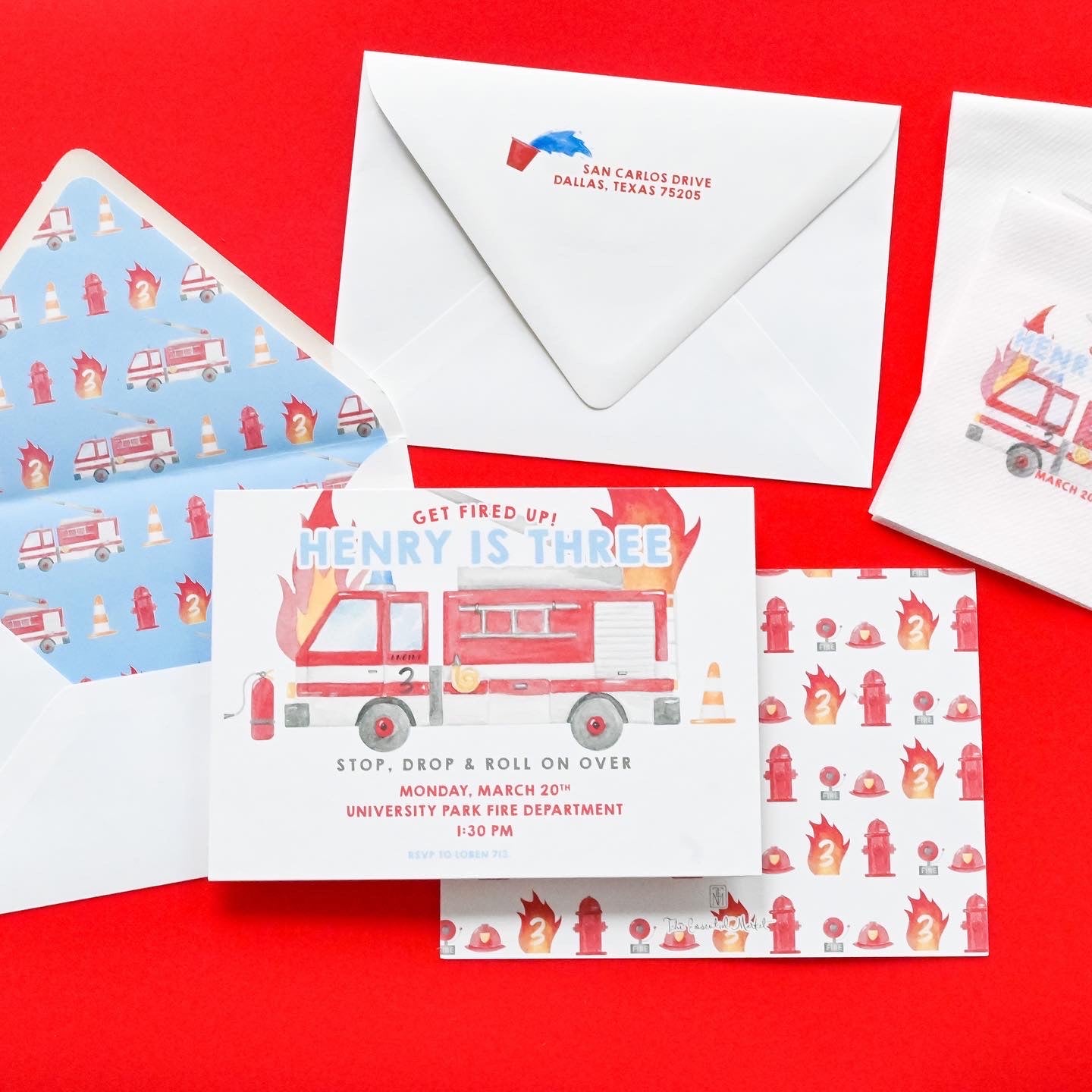 firetruck party | invitation