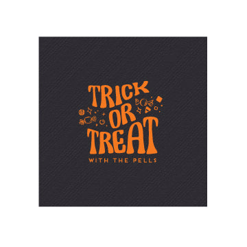 Personalized trick or treat beverage napkins