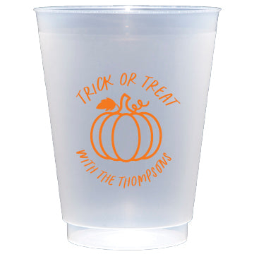 Personalized Halloween pumpkin frosted flex cup