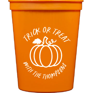 Personalized Halloween pumpkin stadium cup
