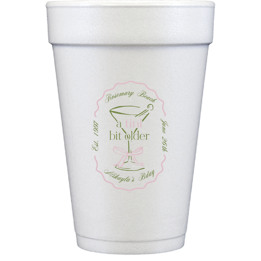 a tini bit older bow | styrofoam cups