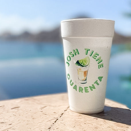 Personalized cocktail styrofoam cup