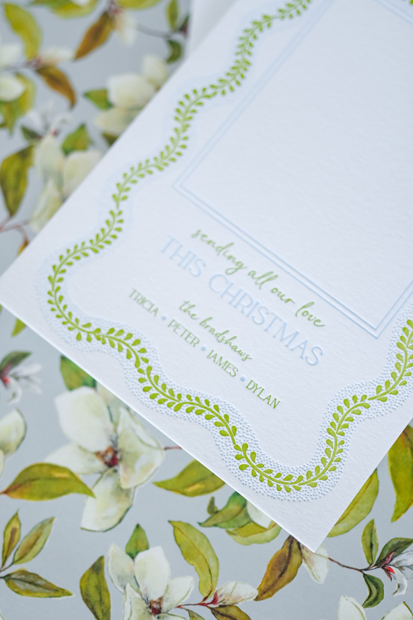 wavy vines | holiday card | letterpress