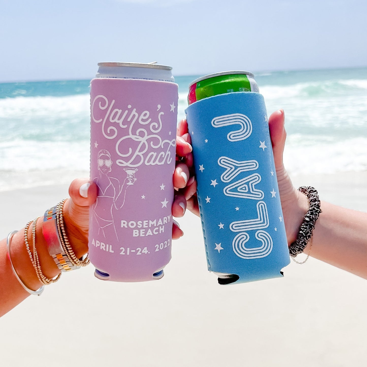 fun personalized slim can coolers