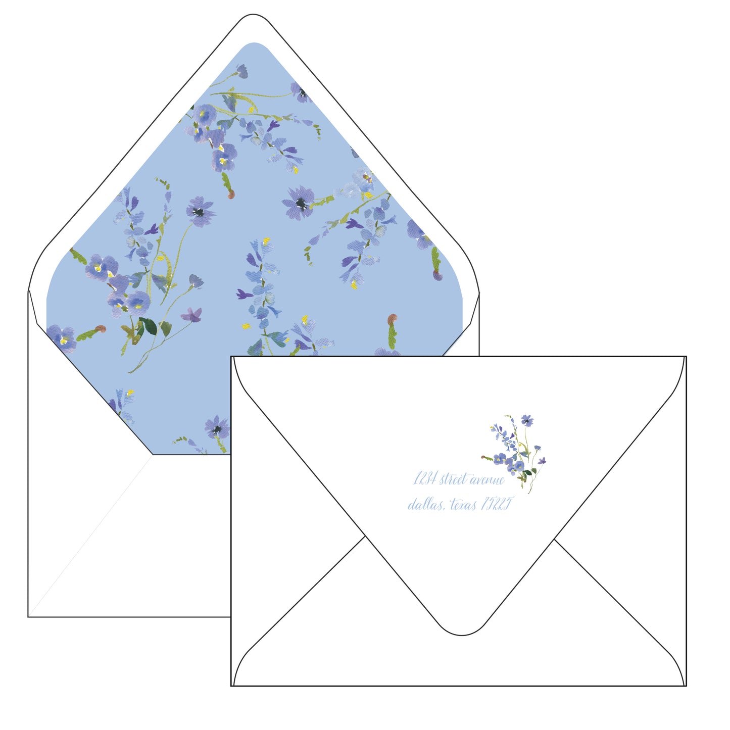 pink and blue bonnets | invitation | blue