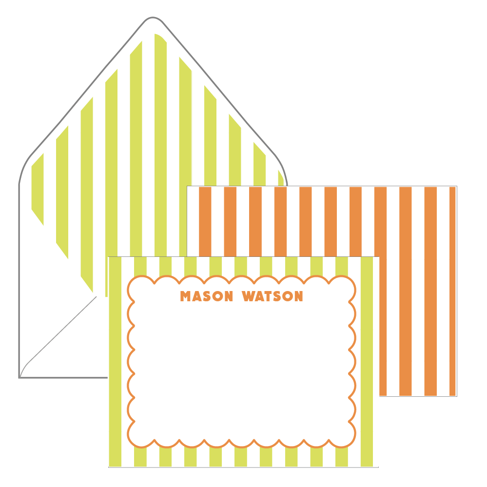 scallops and stripes | stationery gift set