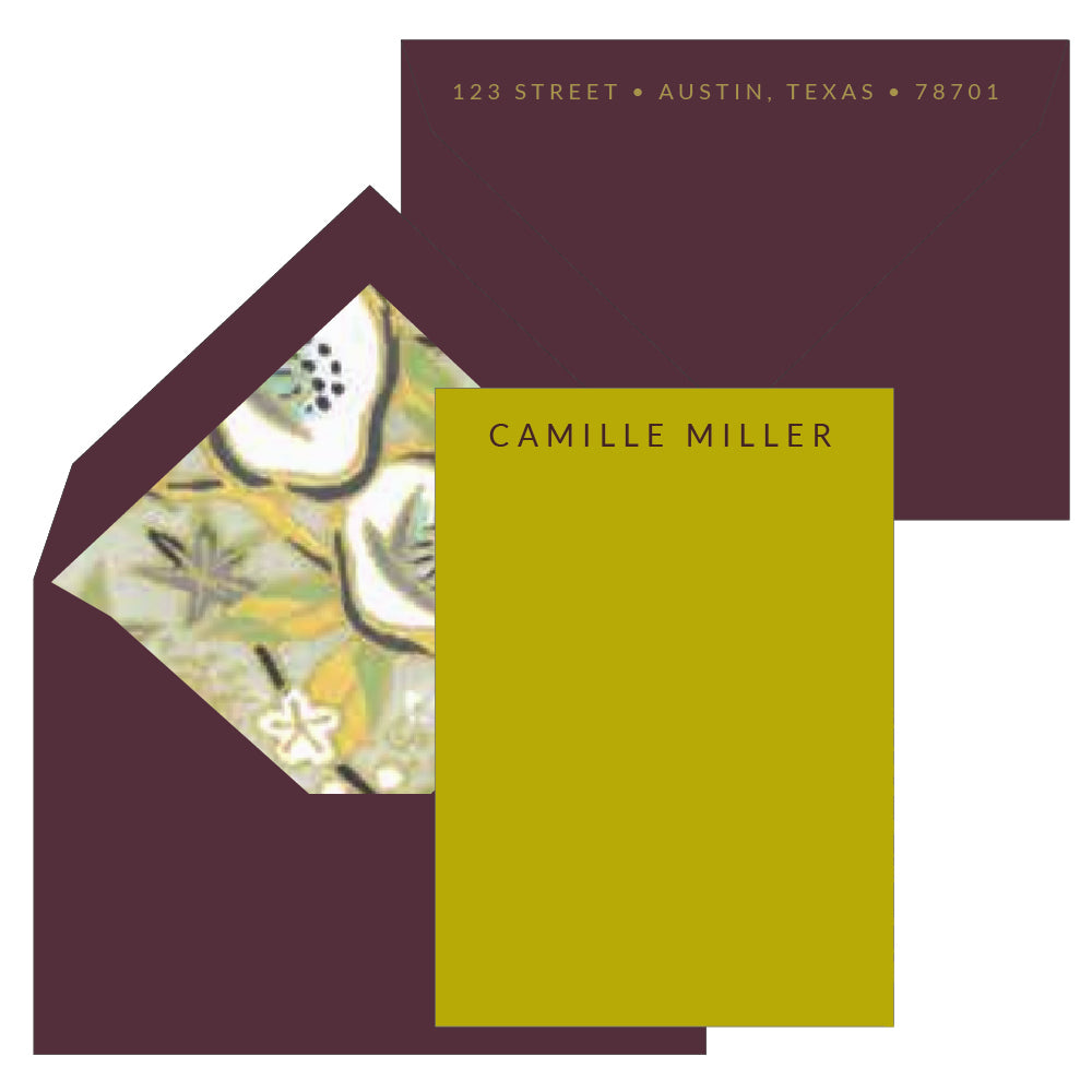 engraved personal stationery by the essential market