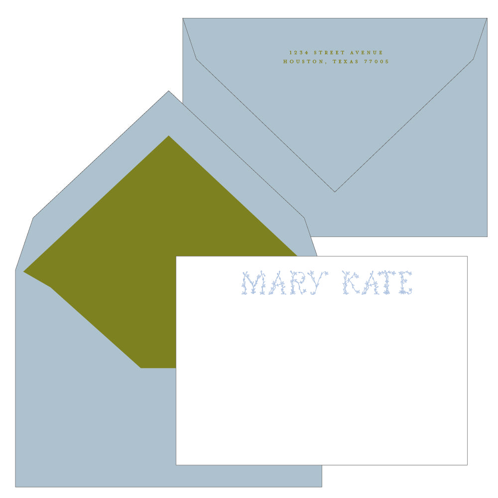 engraved personal stationery by the essential market