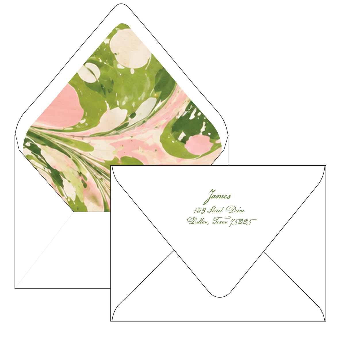 merry everything marble | holiday card | flat print | die-cut shape