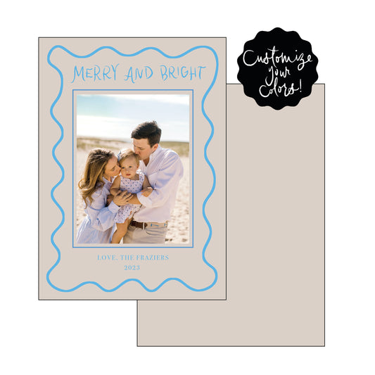 merry and bright hand lettering | holiday card | foil-stamped