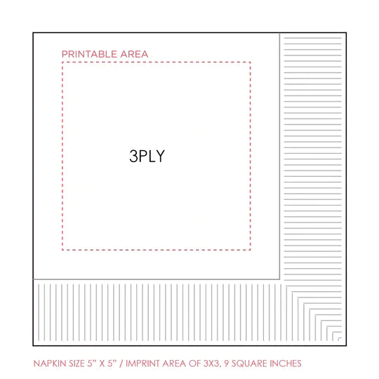beverage napkins printing area