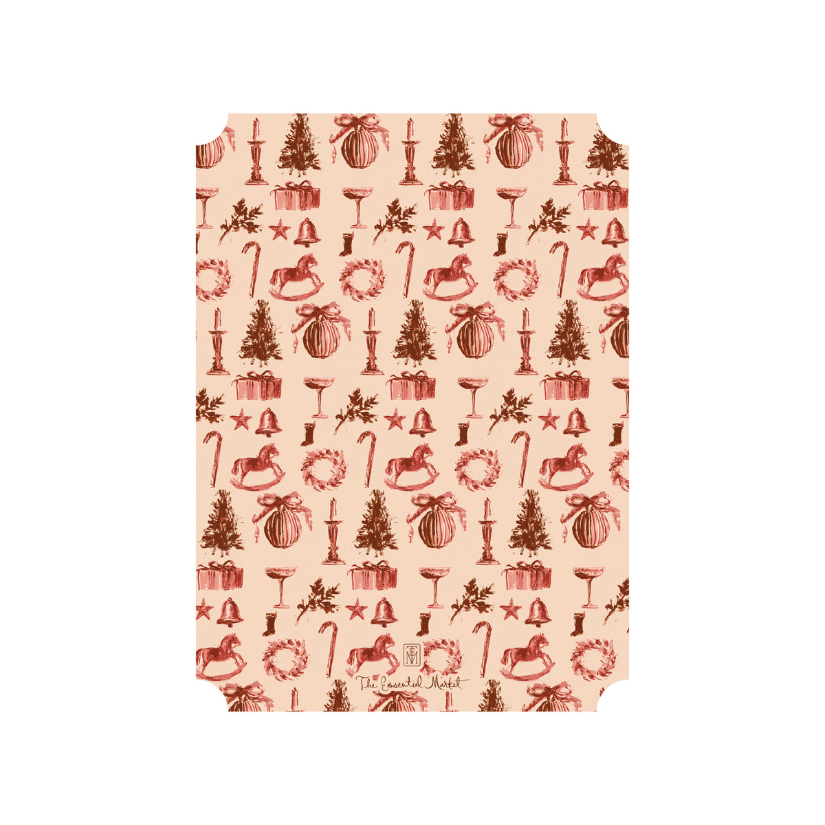 patterned christmas | holiday card | flat print | die-cut shape