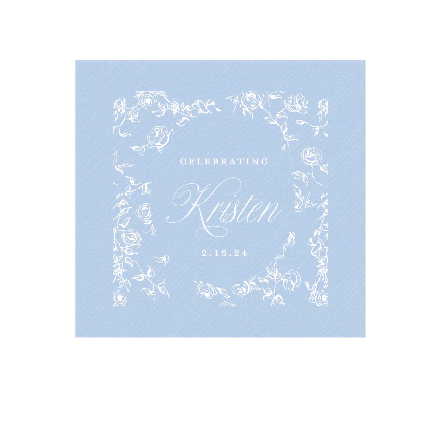 blue and white floral bridal shower | napkins | 3ply or linen
