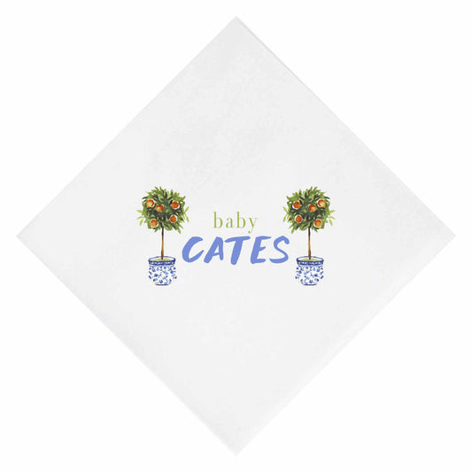 boxwood bow Personalized Cocktail Napkins