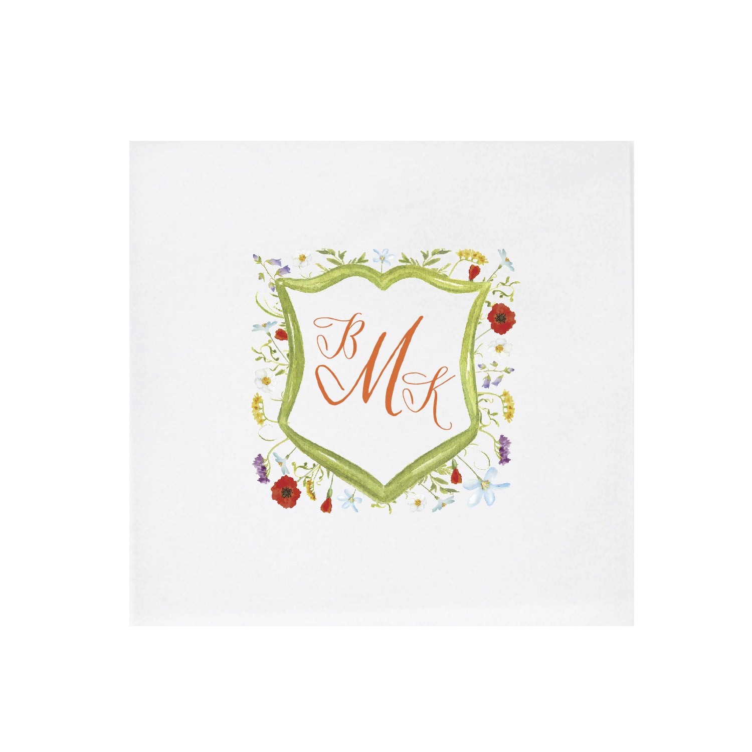 poppy crest | digital | napkins | 3ply or linen