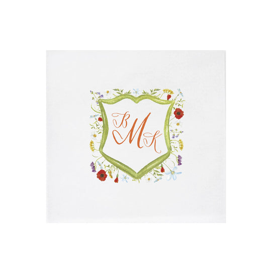 poppy crest | digital | napkins | 3ply or linen
