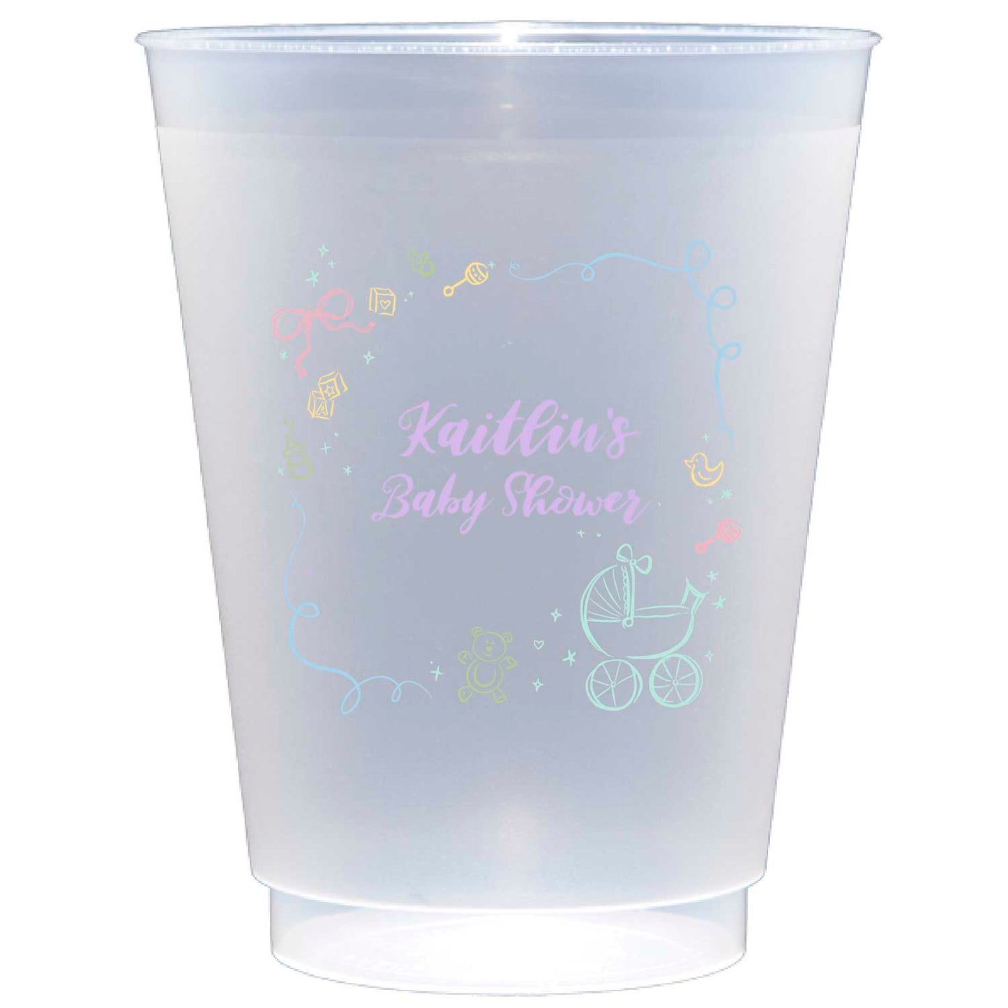 Personalized colorful baby icons | Frosted Flex Cup