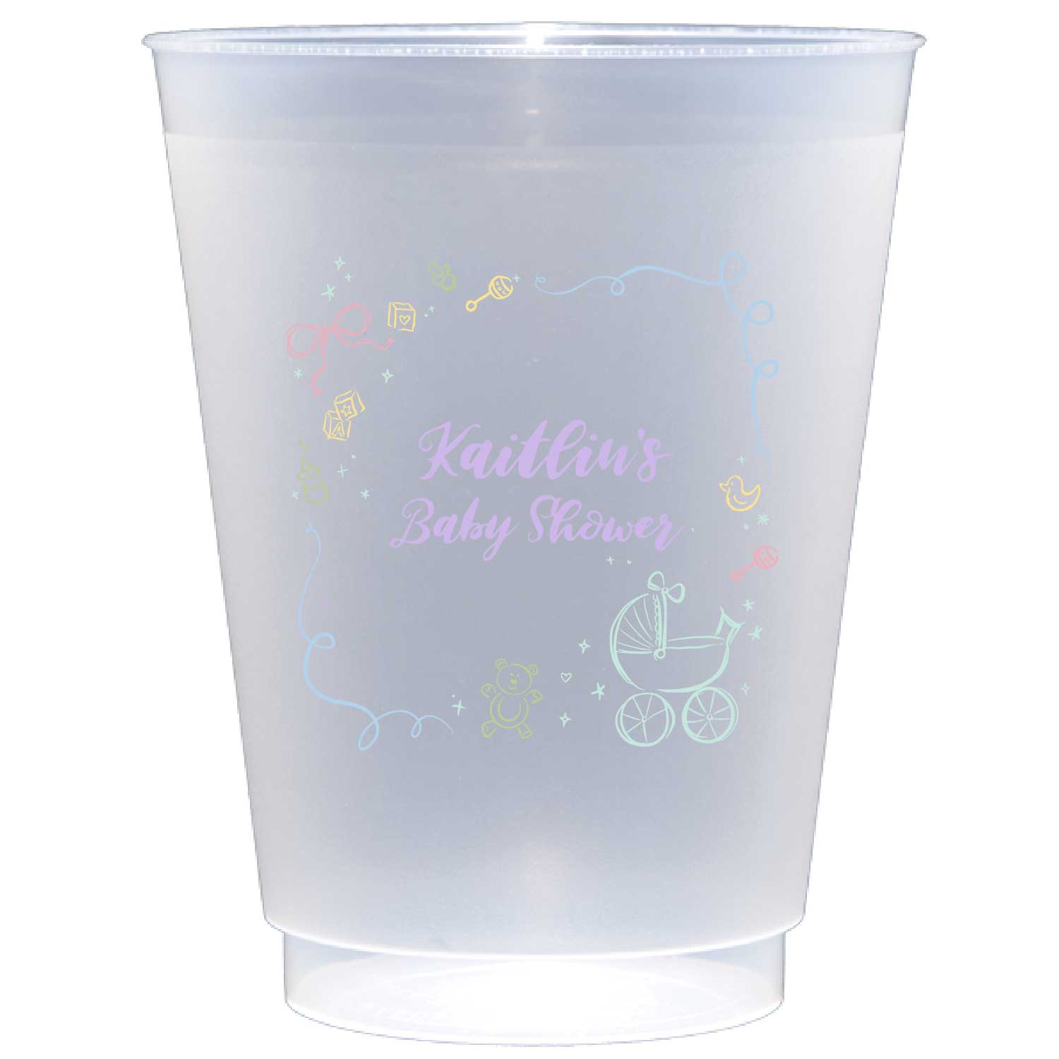 Personalized colorful baby icons | Frosted Flex Cup