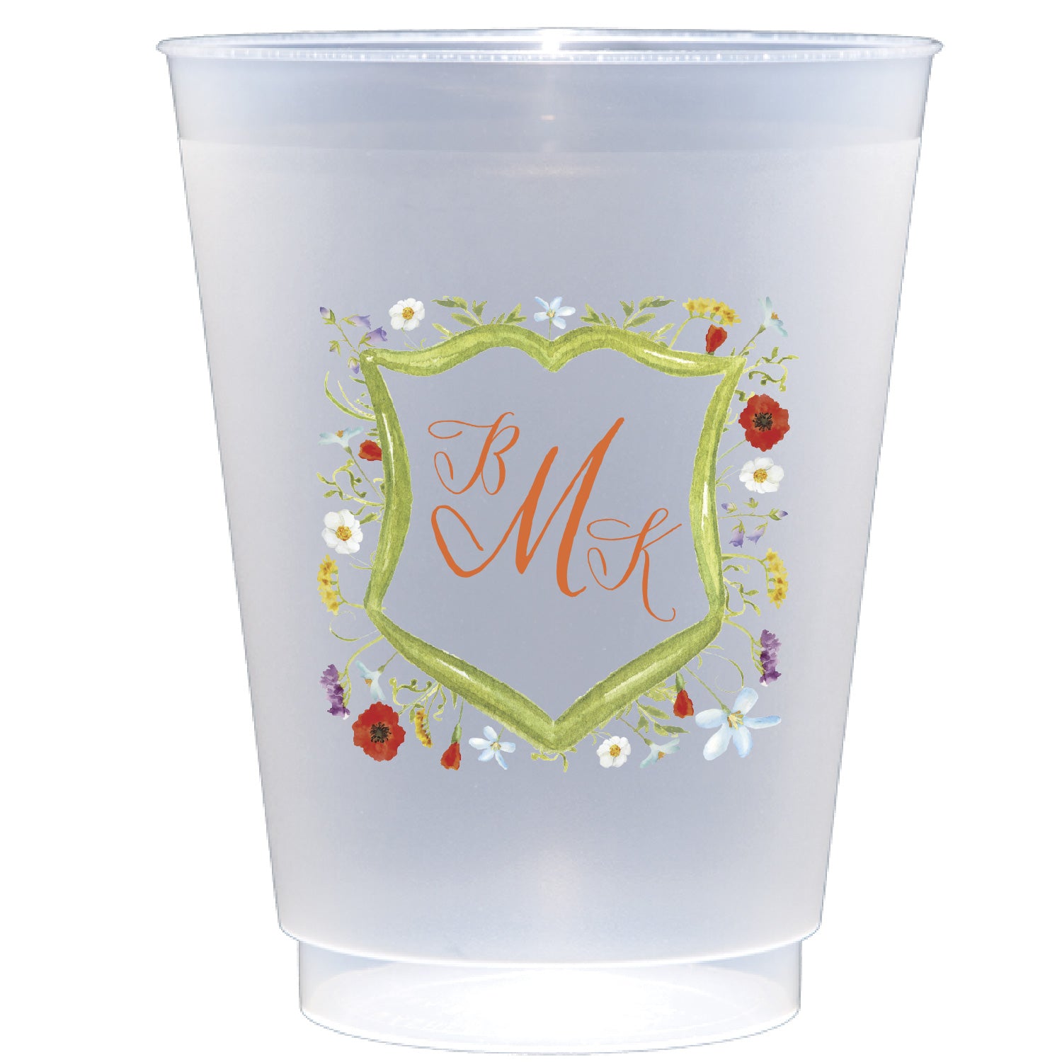 Personalized flower crest | Frosted Flex Cup