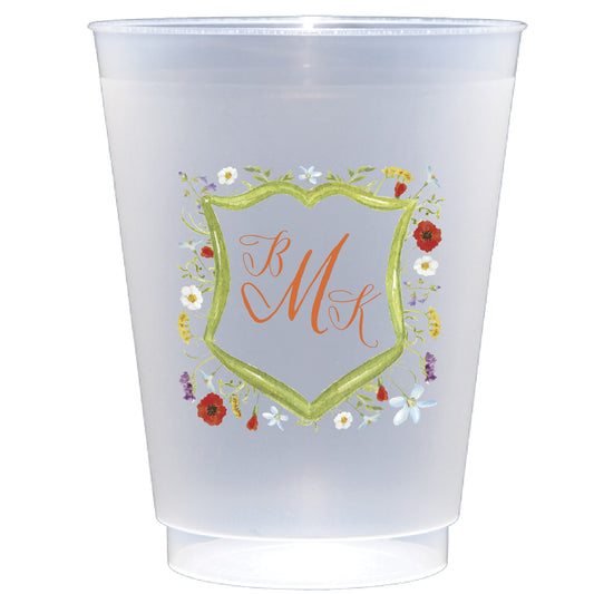 Personalized flower crest | Frosted Flex Cup