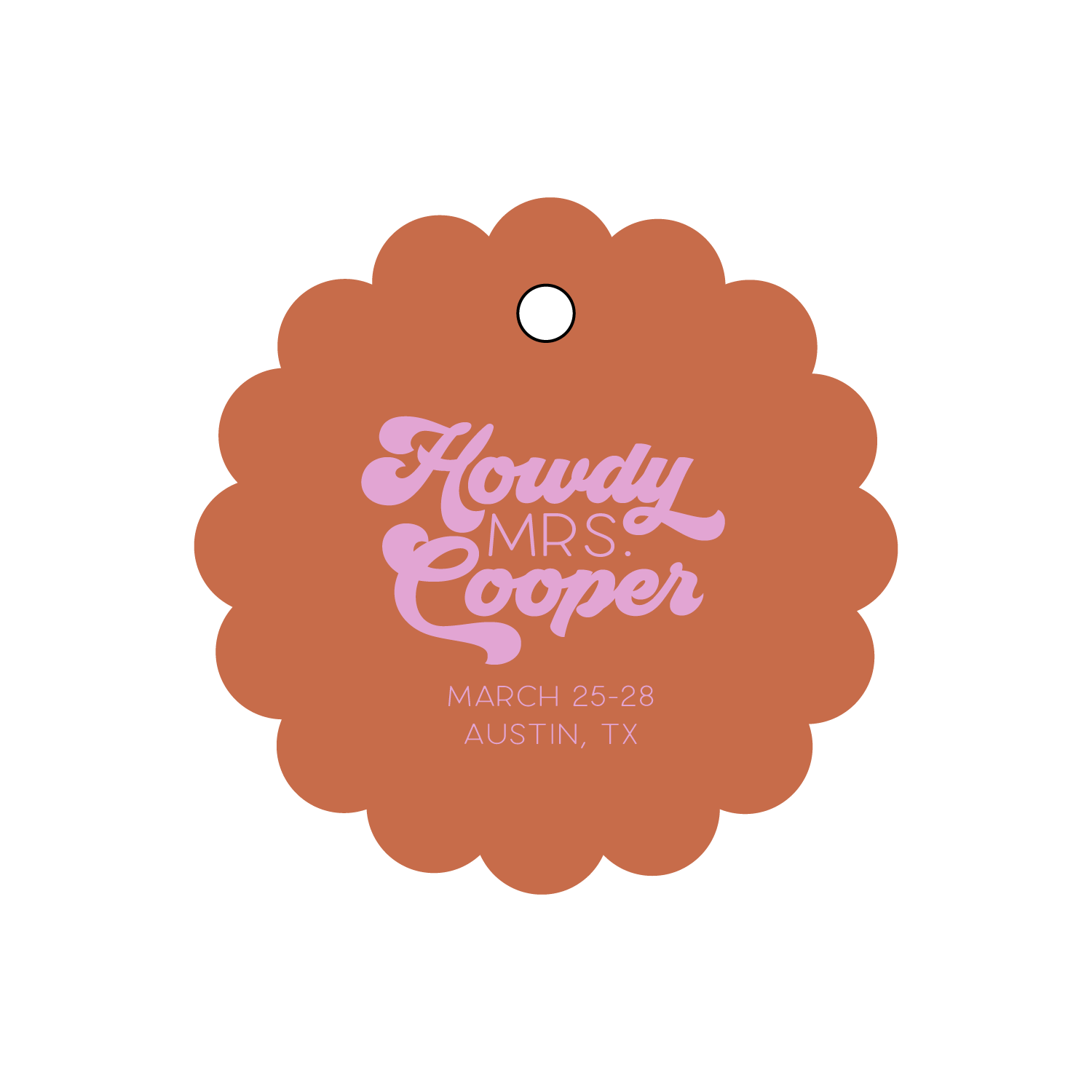 austin bachelorette personalized gift tags