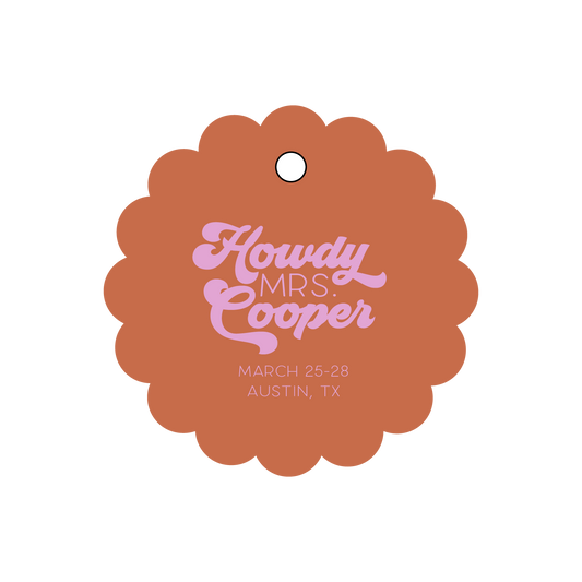 austin bachelorette personalized gift tags