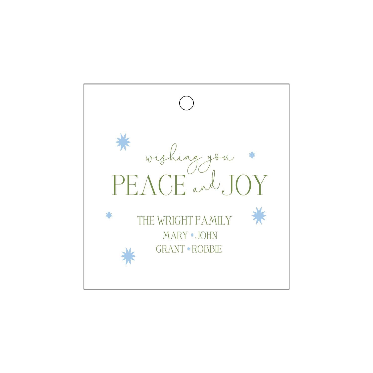blue and olive starburst | gift tags