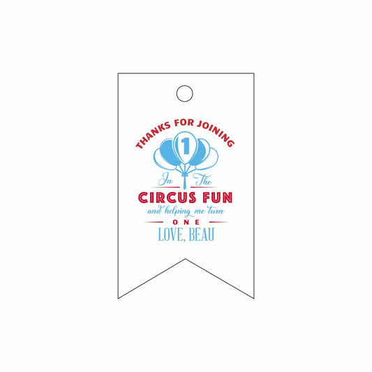 circus personalized gift tags