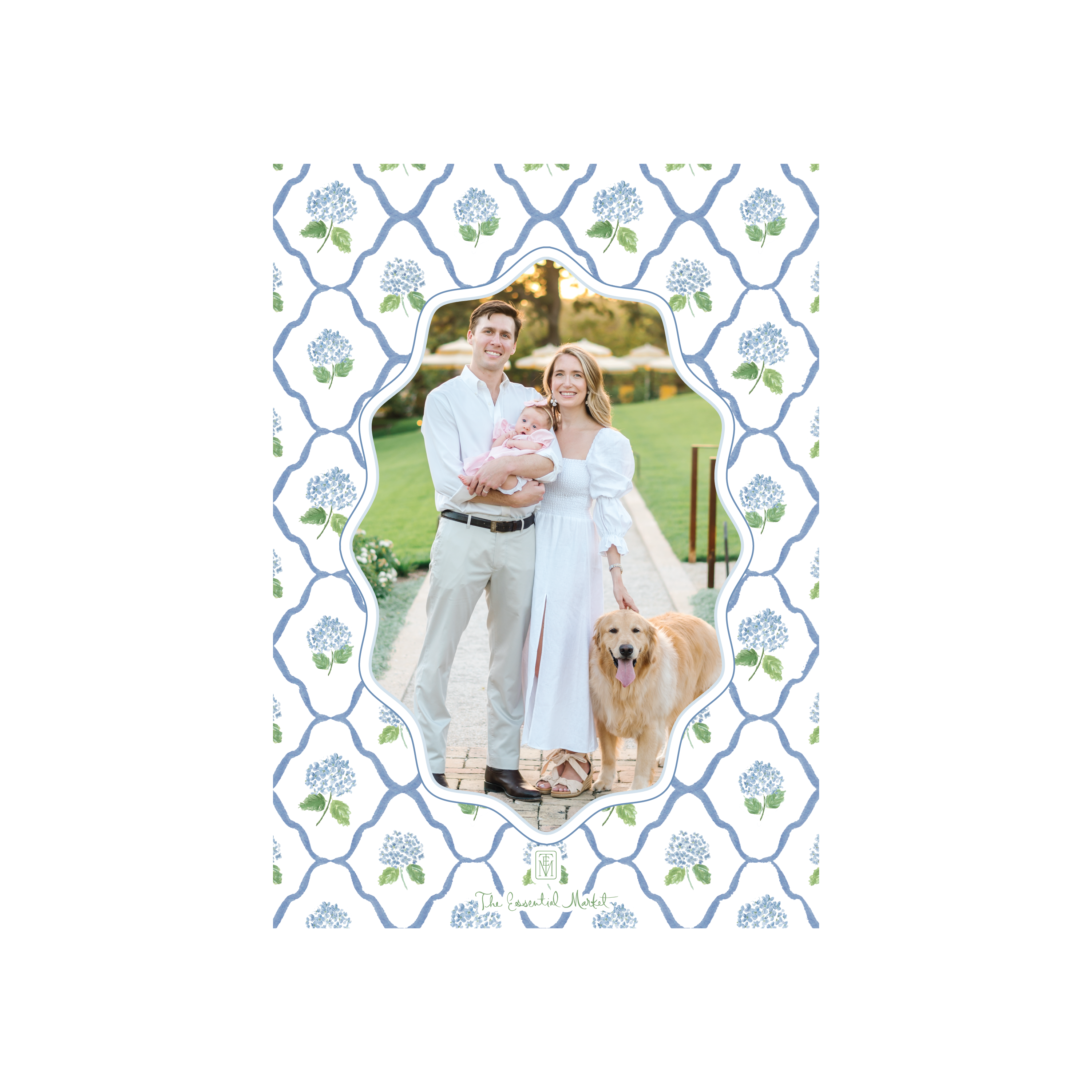 diamond blue hydrangea | holiday card | digital printed