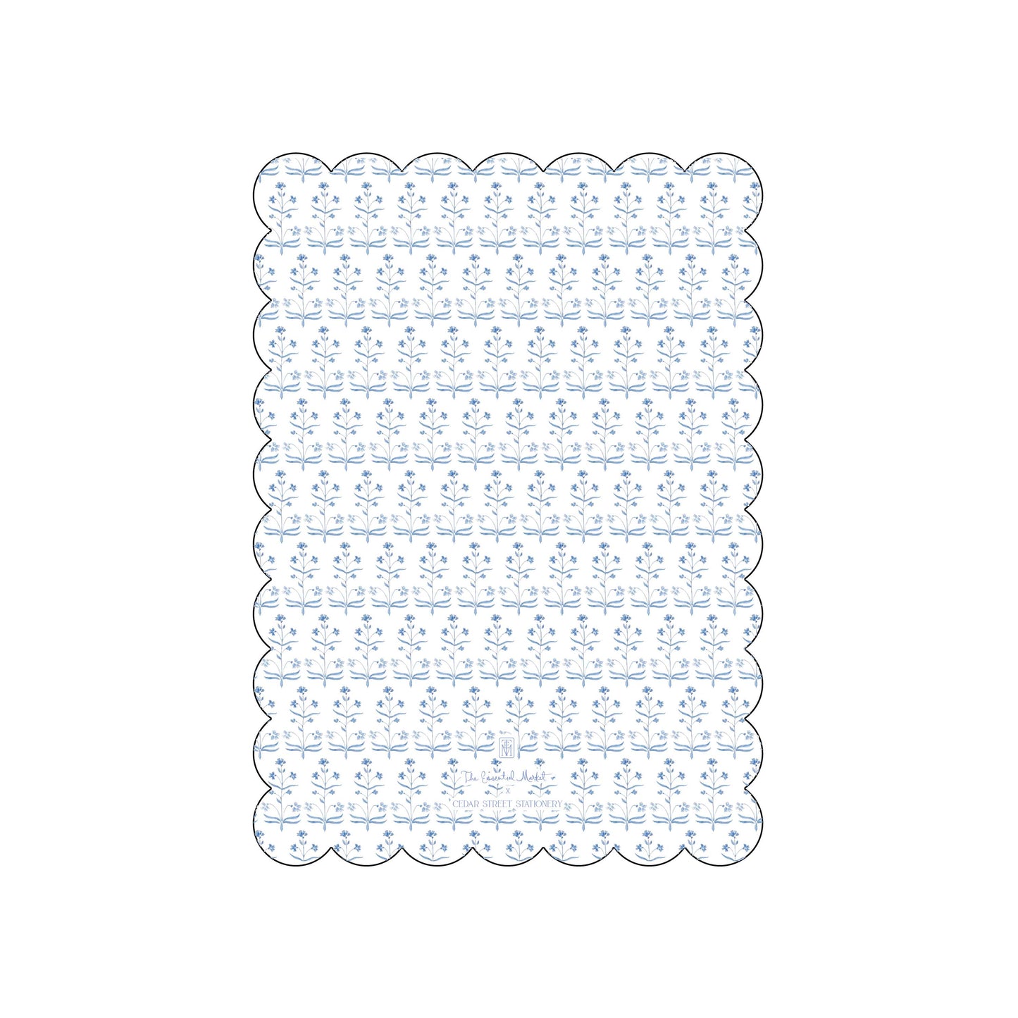 double block print | holiday card | cedar street stationery | scallop shape