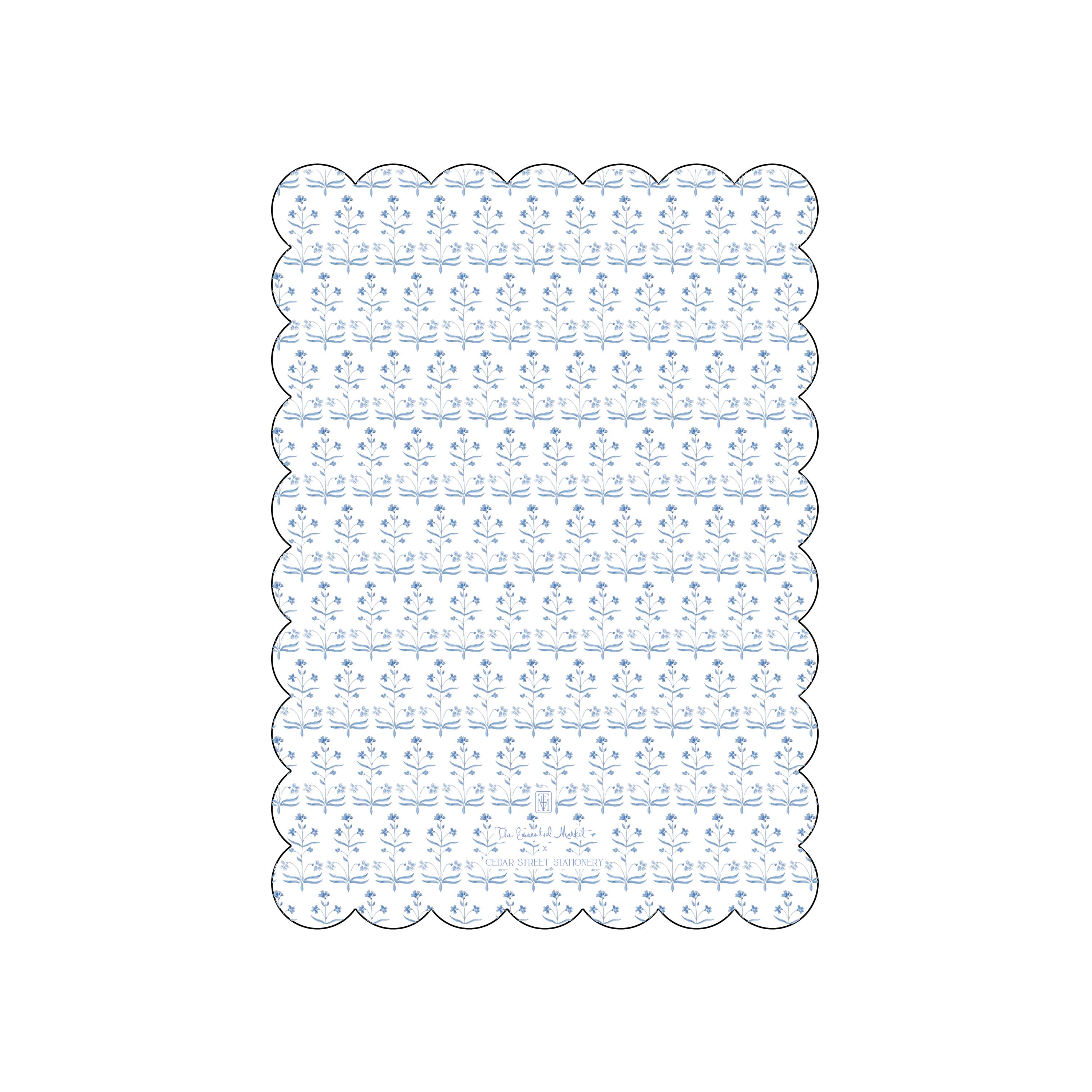 double block print | holiday card | cedar street stationery | scallop shape