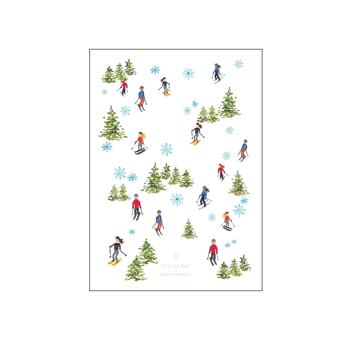 holiday skiers | holiday card | abby armistead