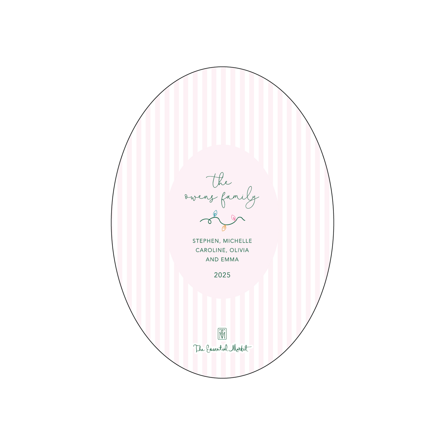 joyful lights | holiday card | digital printed | oval shape