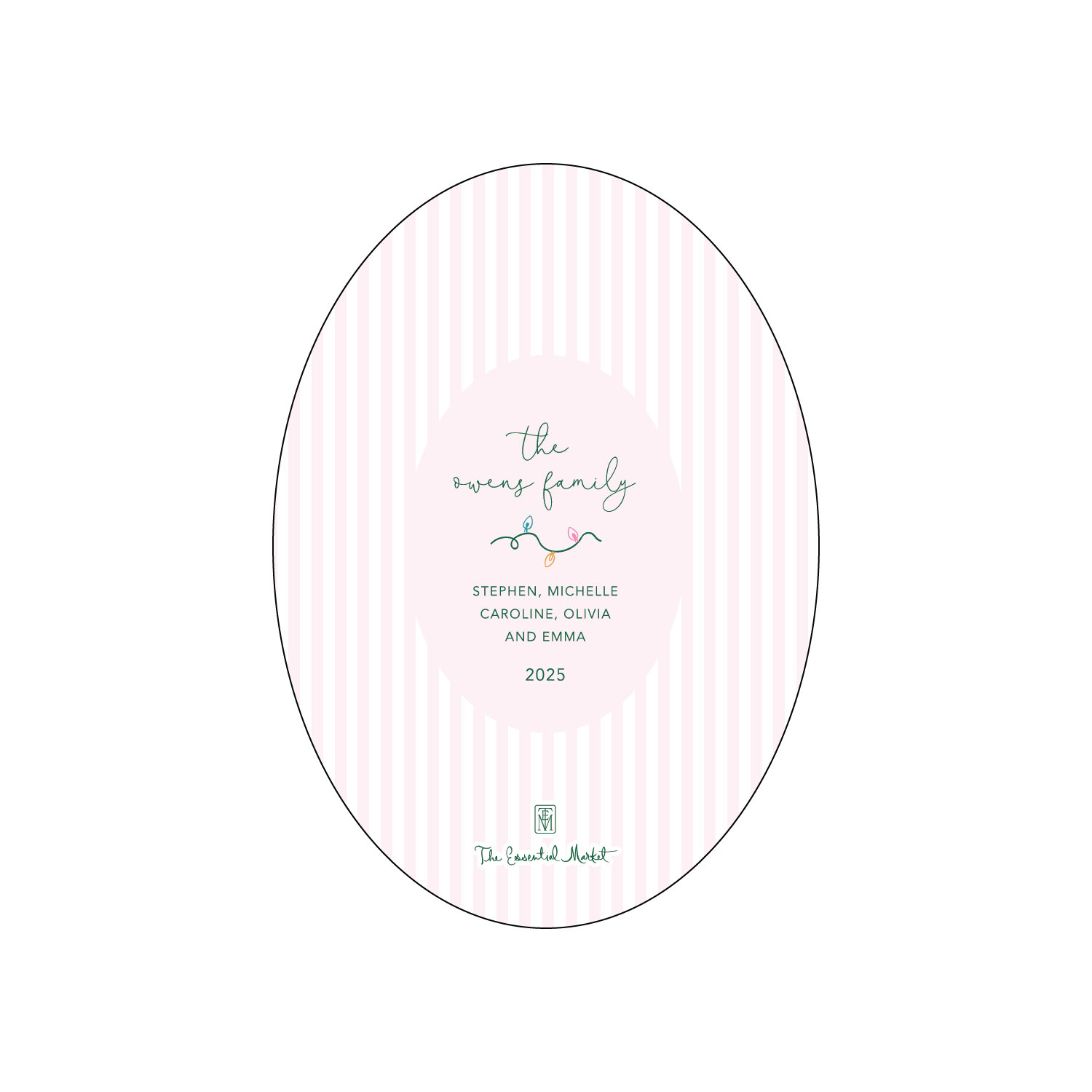 joyful lights | holiday card | digital printed | oval shape