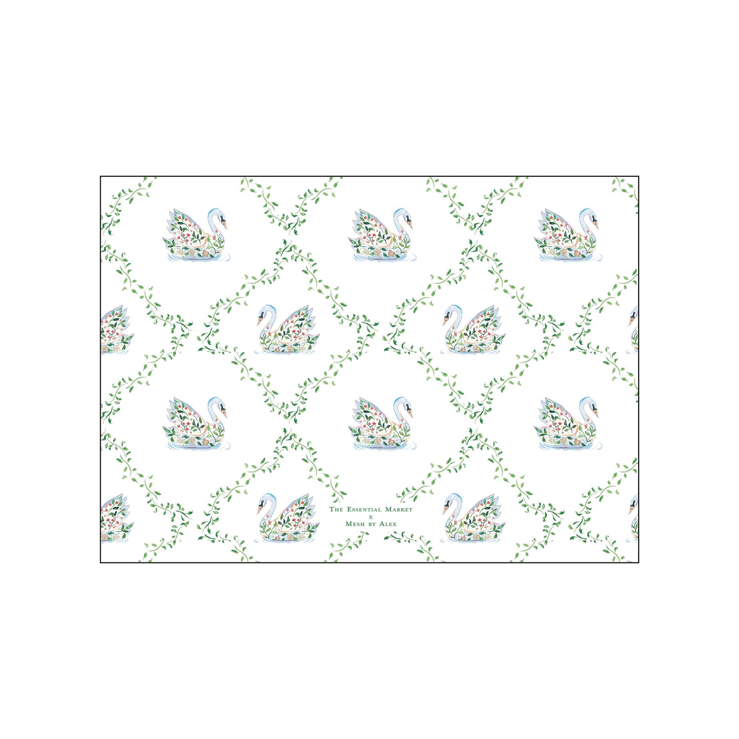 colorful swans | holiday card | mesh by alex