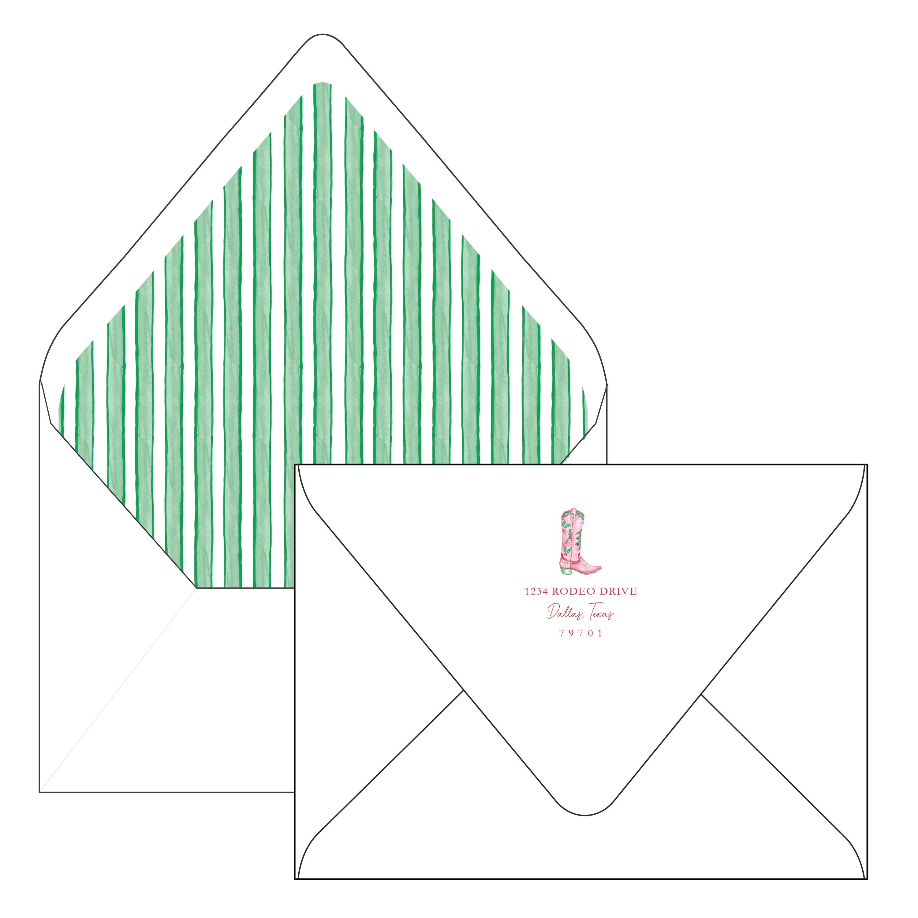boot | holiday card | pearly gates designs