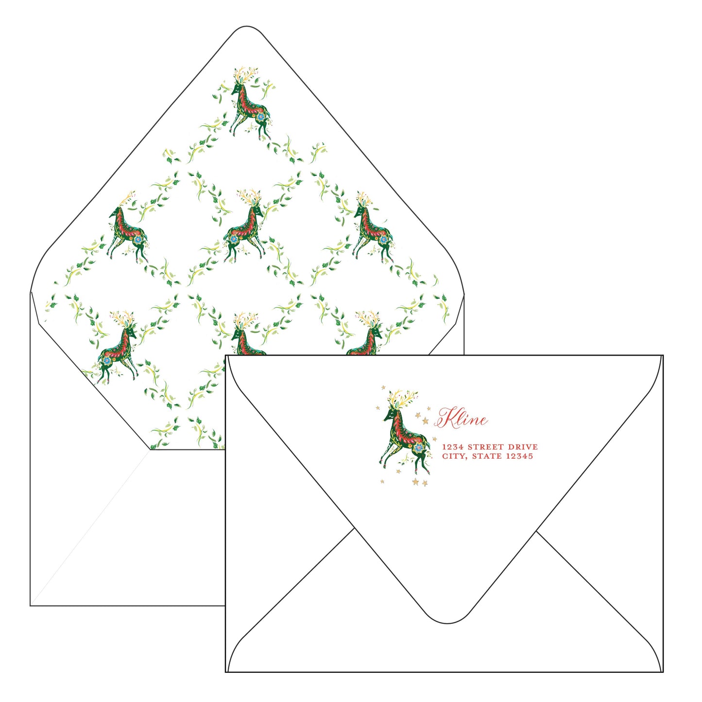 colorful reindeer | holiday card | mesh by alex