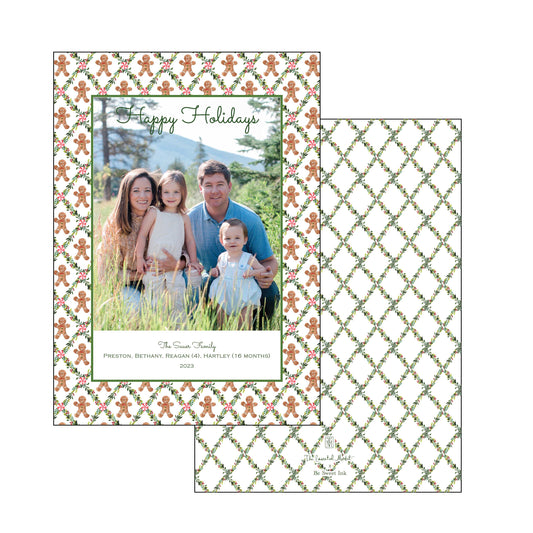 gingerbread toile | holiday card | be sweet ink
