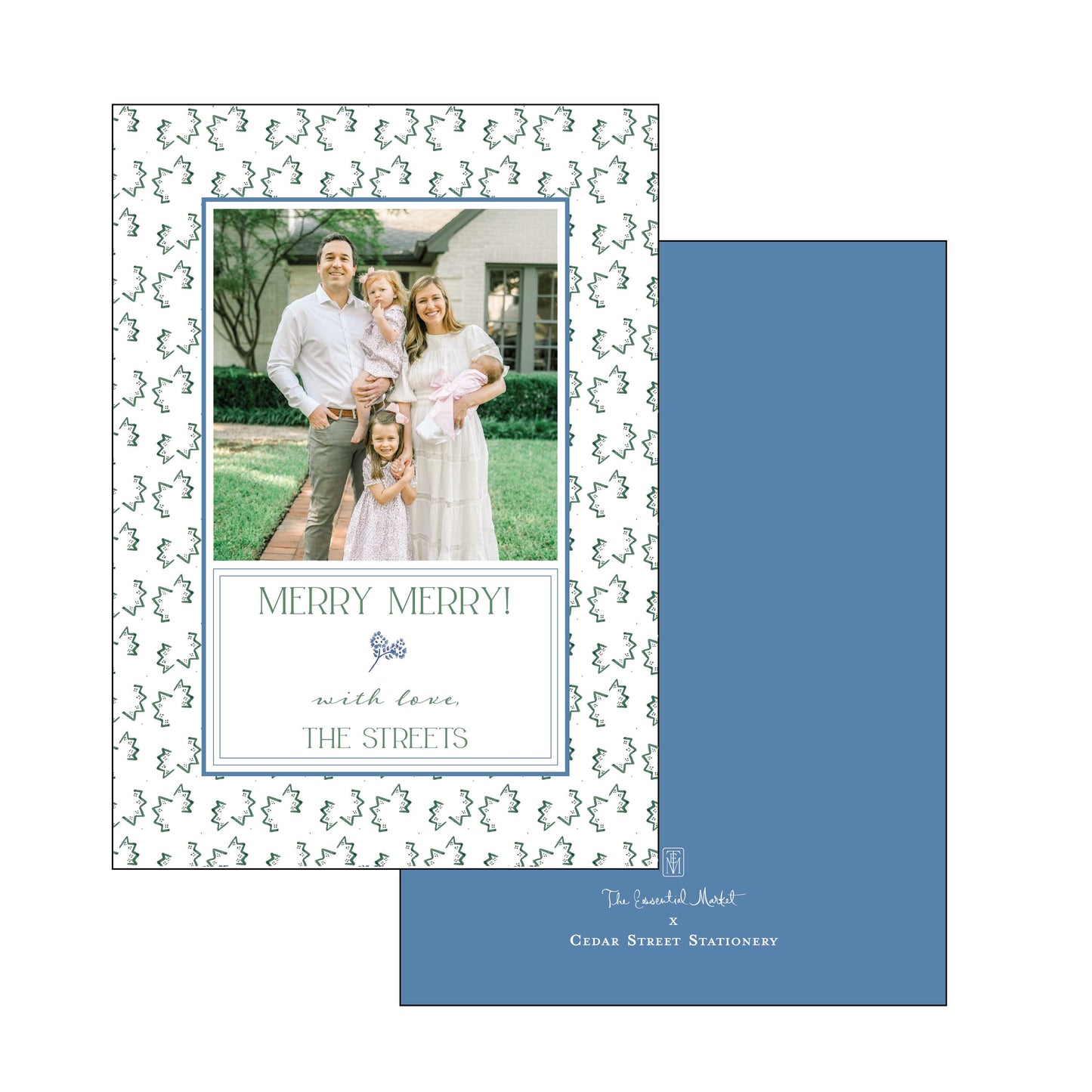 green zig zag | holiday card | cedar street stationery